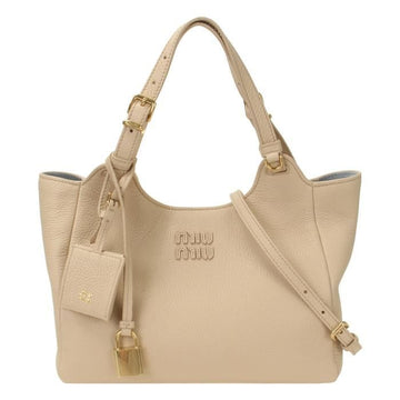 Miu Miu Leather Tote Bag with Logo Patch 158467247 [P]