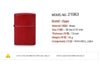 ZIPO Klassisches Candy Apple Red Feuerzeug 153744037 [P]