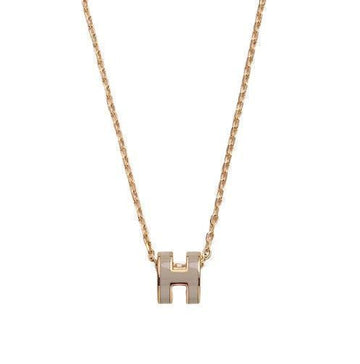 HERMES ミニポパッシュネックレス マロングラセ ゴールド H147992F55 87300536 [P]