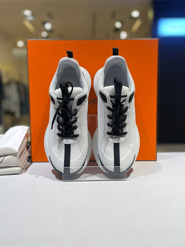 HERMES Hero Mesh Blanc Sneakers Größe 42 Neu H232985ZH 158469618 [P]