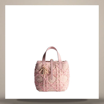 Louis Vuitton Dior Tote Bag Small Pale Pink & Latte Fluffy Cannage Fabric 158470161 [P]