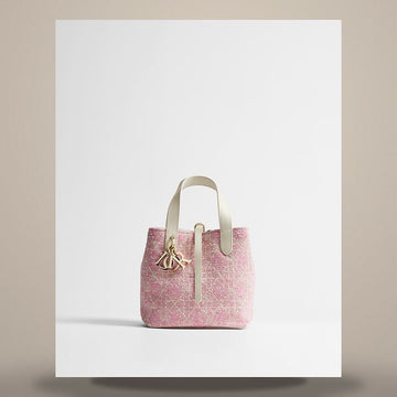 LOUIS VUITTON Tote Bag Vertikal Klein Pink Tweed & Weiße Cannage-Motive M2835OSOJ_M19I 158470223 [P]