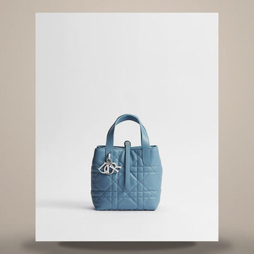 LOUIS VUITTON Dior Tote Bag Small Miosotis Blue Macrocanage Kalbsleder 158470268 [P]