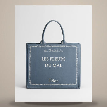 Louis Vuitton Book Tote Bag Large Blue & White Book Cover Embroidery (16.5 × 13.8 × 7.1 in) 1BTSH295JAF_H56E 158470319 [P]