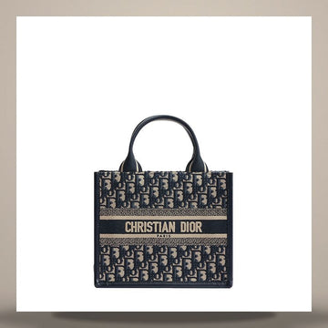 Louis Vuitton Small Tote Bag Blue Dior Oblique Embroidery & Calfskin 158470348 [P]
