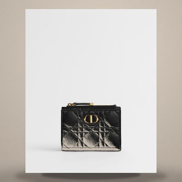 DIOR Caro Dahlia Geldbörse Schwarz Suppl. Cannage Kalbsleder S5173UWHC_M900 158470364 [P]