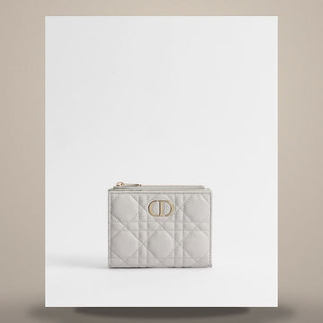 Dior Carro Dalia Wallet Gray Pietro Cannage Grain Calfskin 158470365 [P]