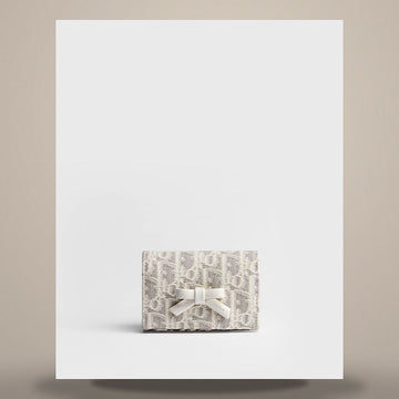DIOR Glycine Wallet Latte & Graue Oblique Jacquard 158470386 [P]