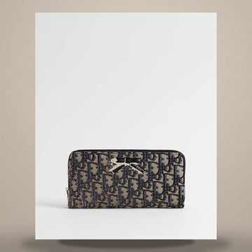 Dior Voyager Slim Wallet Blue Oblique Jacquard S2501OUQY_M928 158470391 [P]