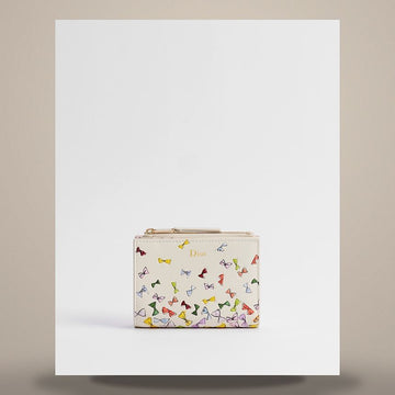 Dior Riviera - Dahlia Wallet Latte Calfskin & Multi-Color Bow Print S2403OUVQ_M941 158470402 [P]