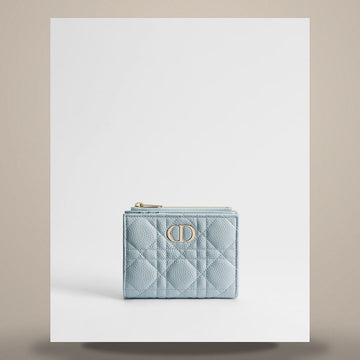 Dior Carro Dalia Wallet Ice Blue Cannage Grain Calfskin 158470409 [P]