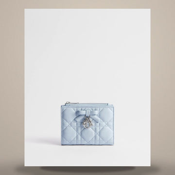 DIOR レディ ダリア 財布 アイス ブルー カナージュ ラムスキン S2605PUQA_M39Z 158470413 [P]