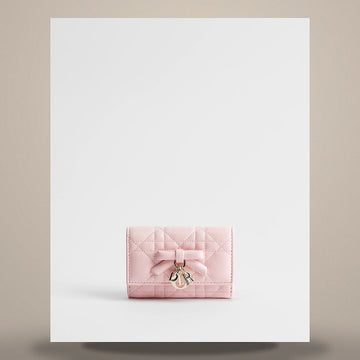 DIOR Lady Wallet Glycine Supérieur Pink Cannage Lambskin 158470422 [P]