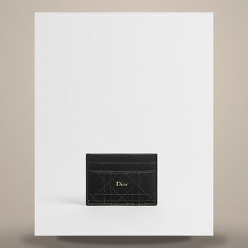 Dior Trianon Freesia Card Holder Black Flat Cannage Lambskin S4601OSQM_M900 158470425 [P]