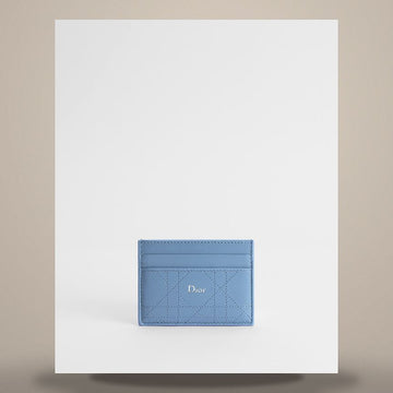 Dior Trianon Freesia Card Wallet Blue Myosotis Flat Cannage Lambskin S4601PSQM_M41Z 158470429 [P]