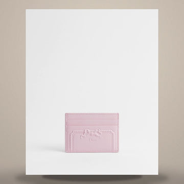 Dior Salon Frigia Card Holder Pink Motif Debossed Calfskin 158470441 [P]