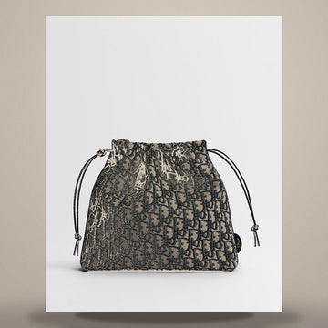 DIOR Reise Letzte Minute Tasche Medium Blau Oblique Jacquard 158476455 [P]