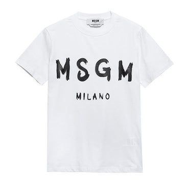 MSGM ブラシドロゴ レディース半袖Tシャツ 2000MDM510 200002 01 139818374 [P]