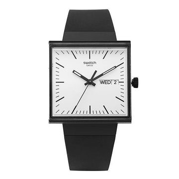 Swatch WATCH SO34B700 BIOCERAMIC WHAT IF BLACK RUBBER BAND LADIES WATCH 139818497 [P]