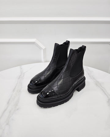 CHANEL Kalfshaut Lackleder Chelsea-Stiefel 36C G45087 158477320 [P]