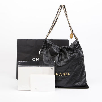CHANEL Shiny Calfskin Shoulder Bag Black with Gold Hardware 158314426 [P]