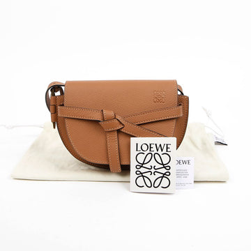 Loewe Gate Pebble Grain Calf Leather Dual Mini Crossbody Bag Tan 158314468 [P]