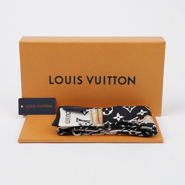 LOUIS VUITTON Monogrammed Confidence Band Scarf Black 158335861 [P]