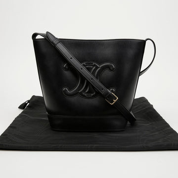 Celine Triop Small Smooth Calfskin Bucket Bag Black 158334866 [P]