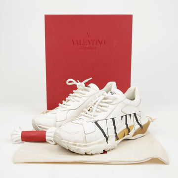Valentino White Leather Logo Bounce Women's Sneakers 158377644 [P]