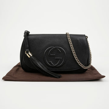 GUCCI Soho Taschentasche mit Quasten aus Leder Schwarz 158377686 [P]