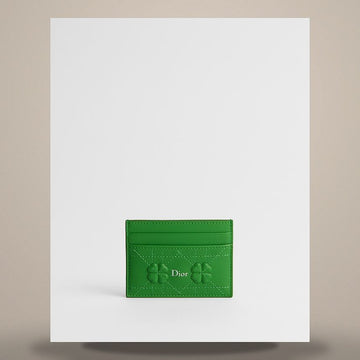 DIOR フリージア カード ウォレット クローバー 刺繍 カナージュ ラムスキン S2400PUQG_M03S 158480537 [P]