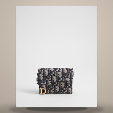 DIOR Saddle Jasmine Kartenetui Blau Oblique Jacquard 158480557 [P]