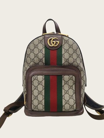 GUCCI ベージュ GG スプリーム ウェブ オピディア スモール バックパック 158480581 [P]