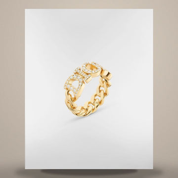 Dior Evolution Ring Gold Finish Metal & Crystal R1140DVOCY_D301 158480714 [P]