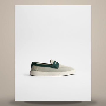 Dior Riviera Chester Loafer Green Cotton Canvas & Green Smooth Calfskin 3LO370ADU_H606 158480758 [P]