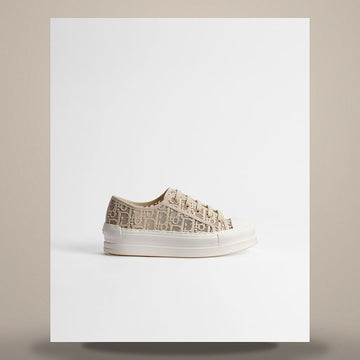 DIOR Plattform Sneaker Ecru Oblique Stickerei Mesh 158481710 [P]