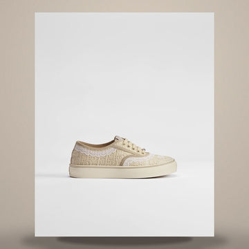 Dior Sneakers in Trench Oblique Embroidery Cotton & White Lace 158481746 [P]