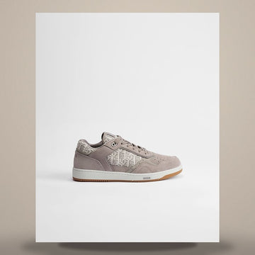 Dior B27 Uptown Low Top Sneakers Grey Suede Calfskin & Grey Oblique Jacquard 3SN272AED_H800 158481808 [P]