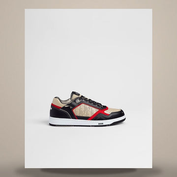 DIOR B27 Uptown Low-Top Sneaker Schwarz, Creme & Rot Glattes Kalbsleder, Creme Oblique Galaxy Leder 3SN272ZIJ_H961 158481810 [P]