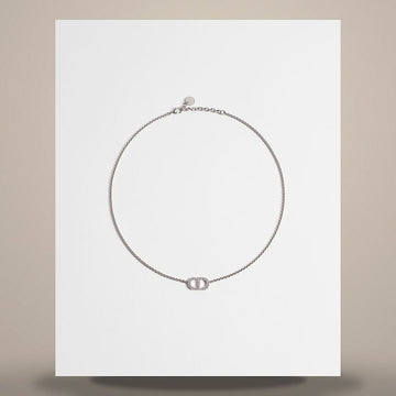 Dior Petit CD Necklace Silver Finish Metal & Sparkling Crystal N2241WOMCY_D001 158481843 [P]