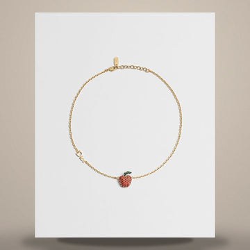 Dior Riviera Sparkling Fruit Necklace Gold Finish Metal, Red Crystal, Green Lacquer N3828WOMCY_D20R 158481876 [P]