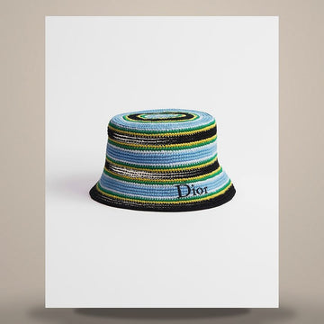 DIOR Bucket Hat aus Baumwolle mit Multicolor-Raffia-Effekt 693C915B3385_C689 158481955 [P]