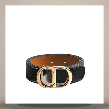 Dior Reversible CD Icon Belt Black & Maroon Bobby Smooth Calfskin 30mm B1011GWJB_M40W 158481994 [P]