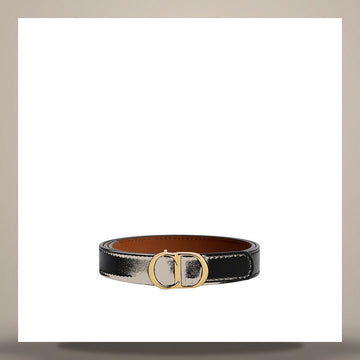 DIOR Wendbarer CD Icon Gürtel schwarz & kastanienbraun glattes Kalbsleder 20mm 158481986 [P]