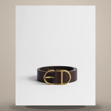 DIOR CD Gürtel aus braunem Torion-Leder 35 mm 158481999 [P]