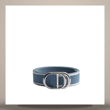 DIOR CD Icon Gürtel in Miosotis Blau & Weiß Nylon 35mm 158482001 [P]
