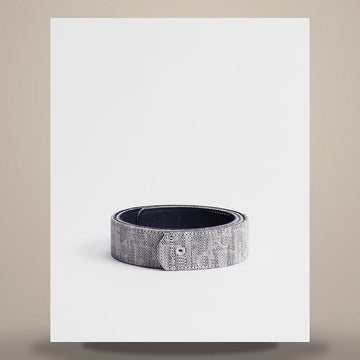 Dior Reversible Belt Strap Gray Oblique Denim Canvas & Deep Blue Smooth Calfskin 35mm 158482007 [P]
