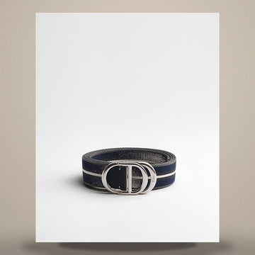 Dior CD Icon Belt Three-Tone Deep Blue Nylon 35mm 158482021 [P]