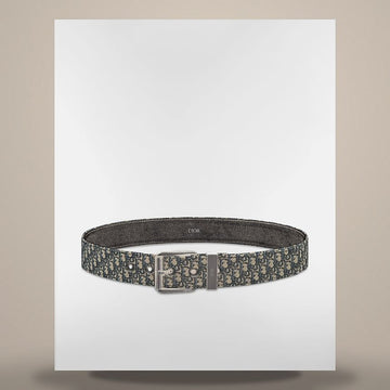 Dior Belt Beige & Black Micro Jacquard 35mm 158482040 [P]
