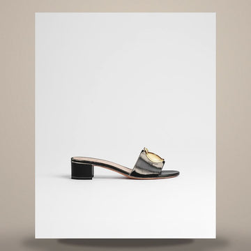 Dior Medallion Buckle Heel Slide Black Lambskin 158482253 [P]